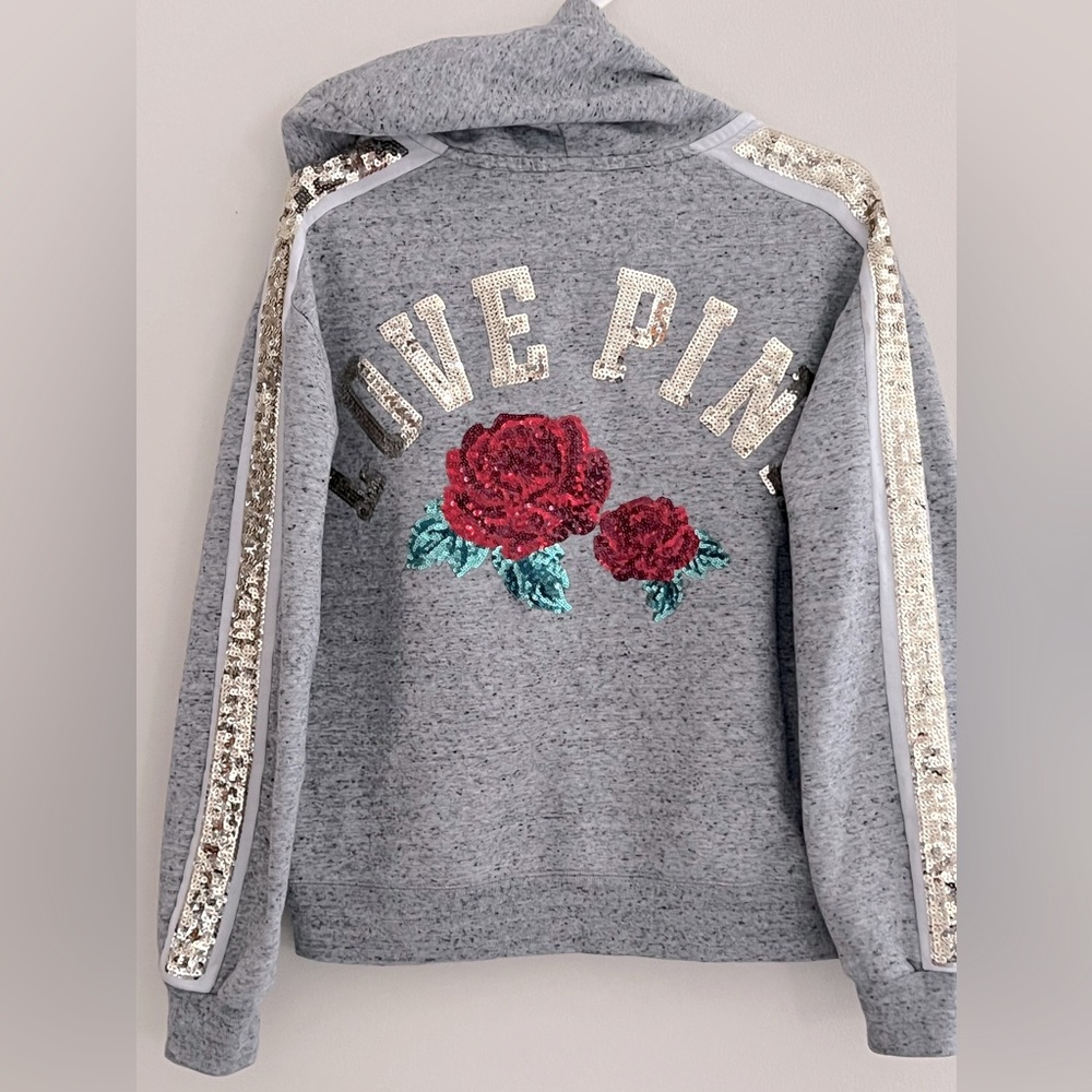 RARE Victoria Secret PINK Sequin Bling Hoodie
